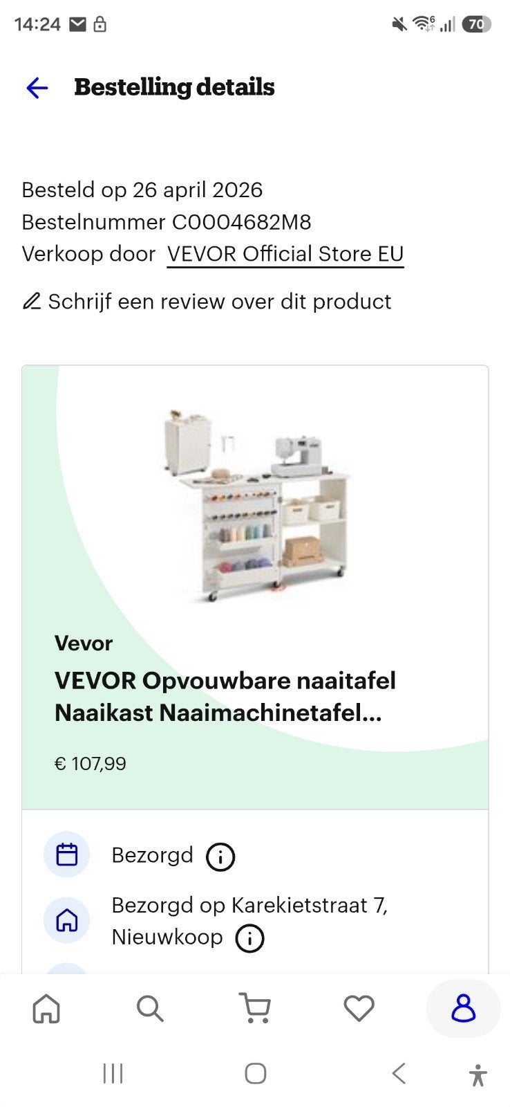Vevor opvouwbare naaitafel / naaikast, Ophalen of Verzenden, Nieuw, Toebehoren, Overige merken