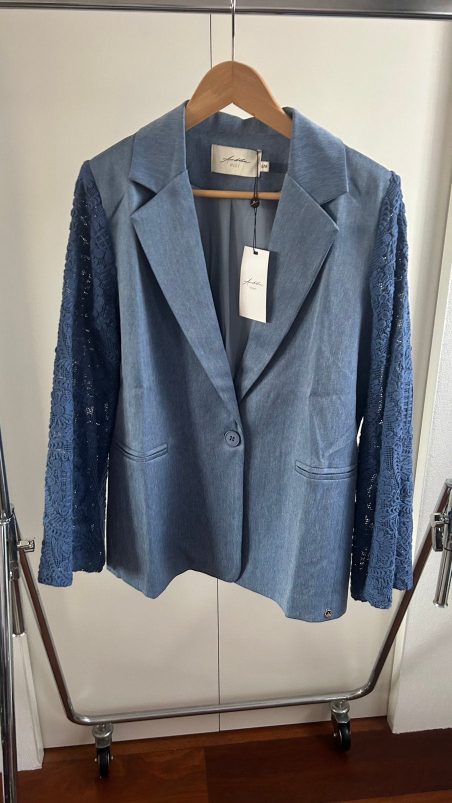 Blazer met kante flair mouwen Ambika, Maat 38/40 (M), Blauw, Nieuw, Ophalen of Verzenden