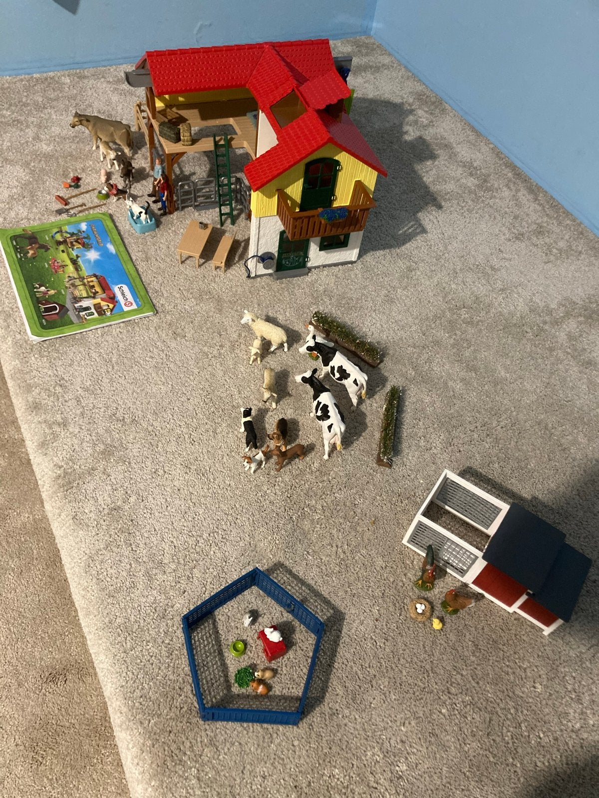 Schleich Boerderij 42407, kippenhok, konijnenhok en meer!, Ophalen of Verzenden, Zo goed als nieuw, Jongen of Meisje