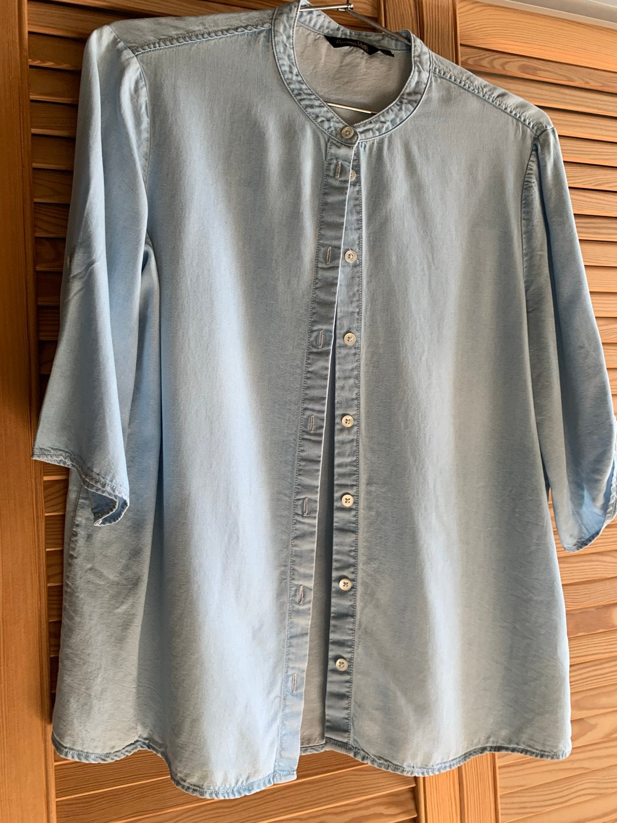 Massimo Dutti Lyocell Blouse - Lichtblauw, Ophalen of Verzenden, Zo goed als nieuw, Maat 38/40 (M), Blauw