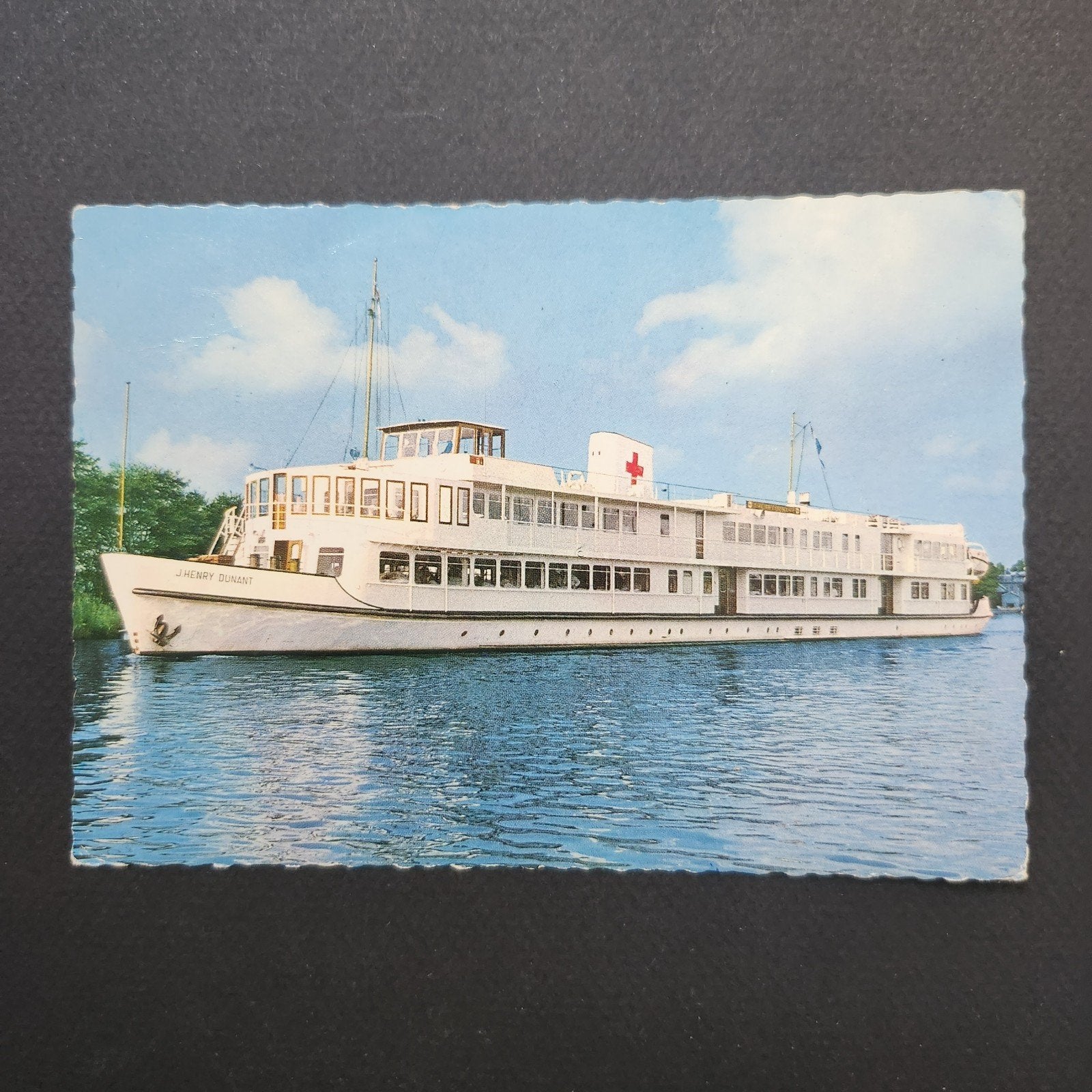 Oude Ansichtkaart Rode Kruis Hospitaalschip J. Henry Dunant, Verzenden, 1960 tot 1980, Gelopen