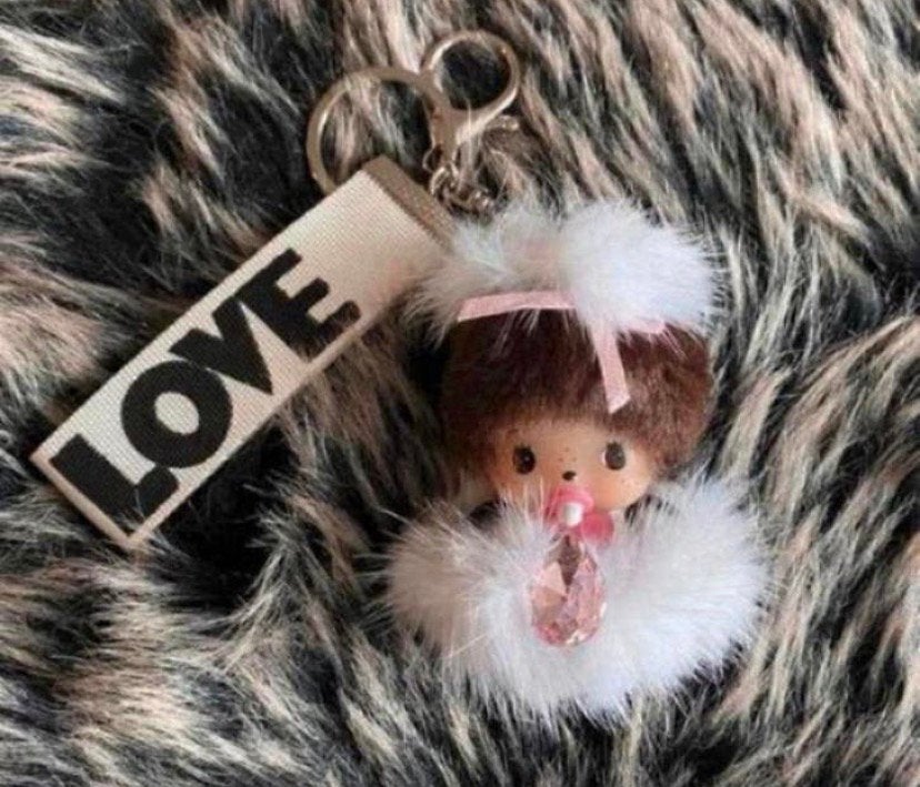 Monchhichi aapje sleutelhanger wit / Nieuw !, Verzenden, Nieuw, Knuffel of Figuurtje