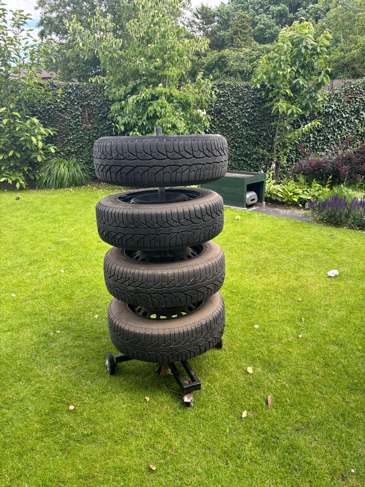 195/65 R15 Winterbanden op stalen velgen, Auto-onderdelen, Banden en Velgen, Ophalen, Gebruikt, 15 inch, Banden en Velgen