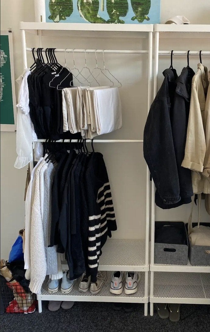 Ikea MACKAPÄR kleding + schoenenrek, Ophalen, Gebruikt, 100 tot 150 cm, Met plank(en)