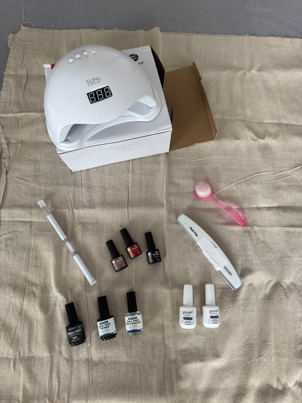 Brand New Complete Gel Nail Kit with UV LED Lamp and Polish, Ophalen of Verzenden, Zo goed als nieuw, Handen en Nagels