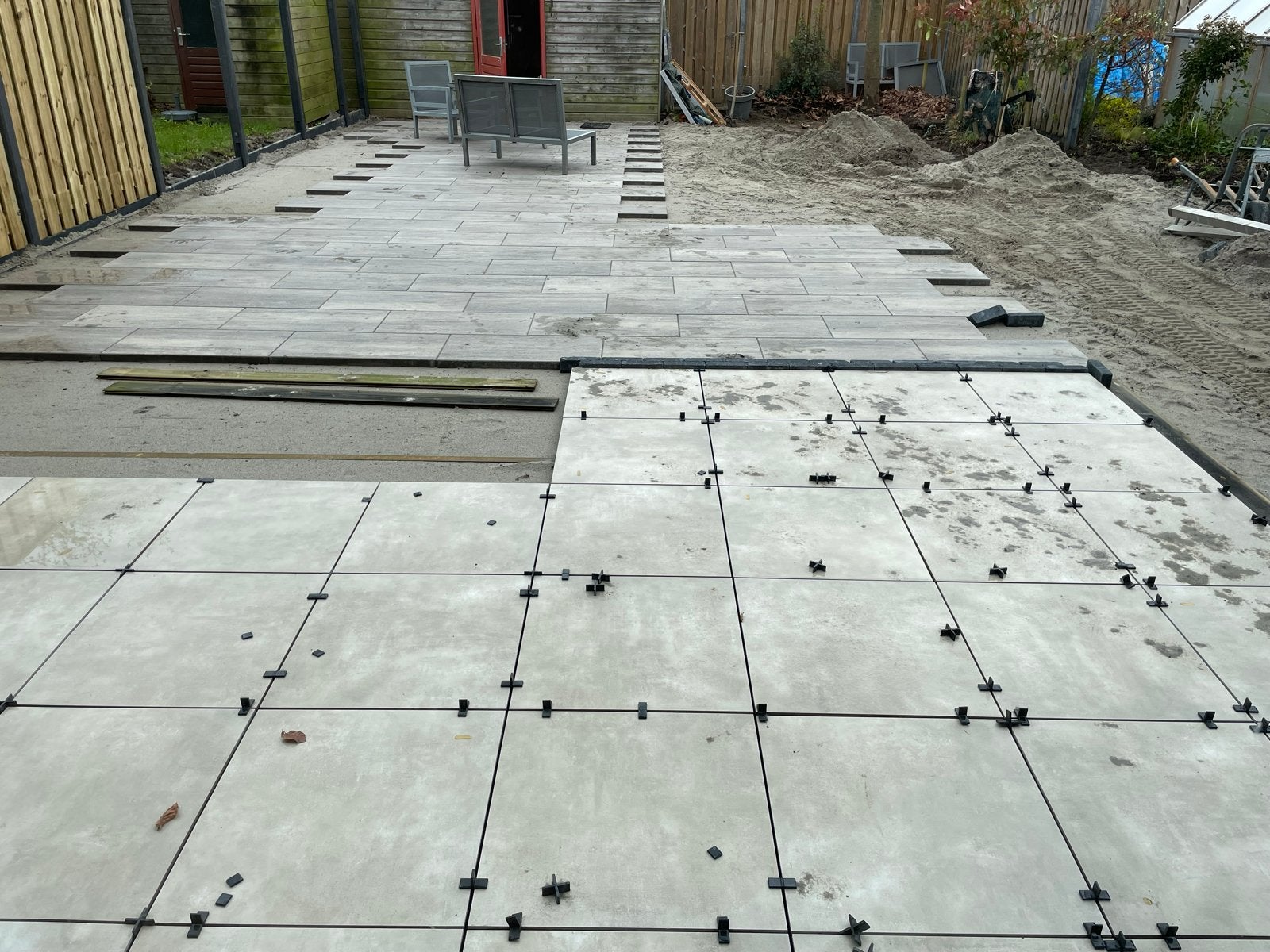 Kera Twice Fiammato Taupe 60x60 keramische tegels (21,96m²), 60 cm of meer, Keramiek, Ophalen of Verzenden, Zo goed als nieuw
