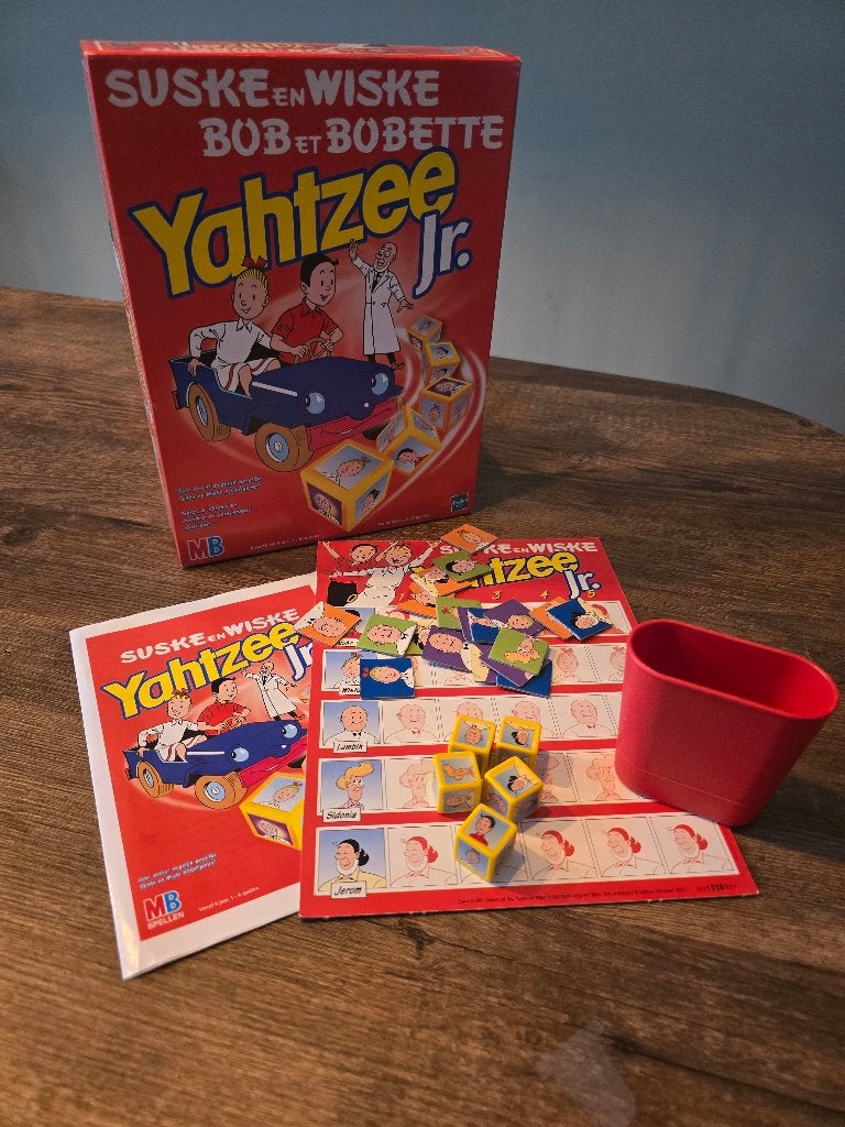 Suske en Wiske Yahtzee Jr. - Bob et Bobette, Drie of vier spelers, Ophalen, Gebruikt, MB Spellen