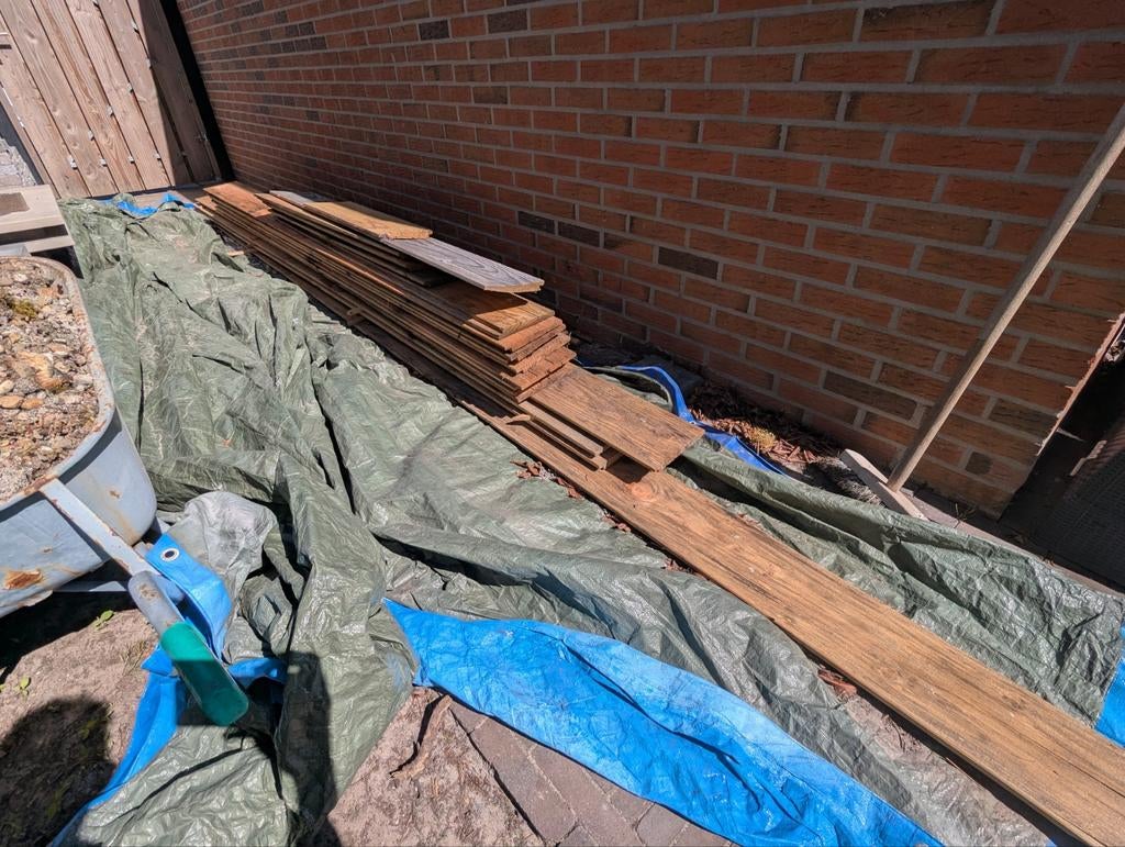 Diverse lengtes Douglas rabat planken, Doe-het-zelf en Verbouw, Hout en Planken, Ophalen, Minder dan 25 mm, Zo goed als nieuw