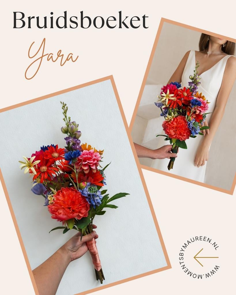 Bruidsboeket zijden bloemen te huur, Ophalen of Verzenden