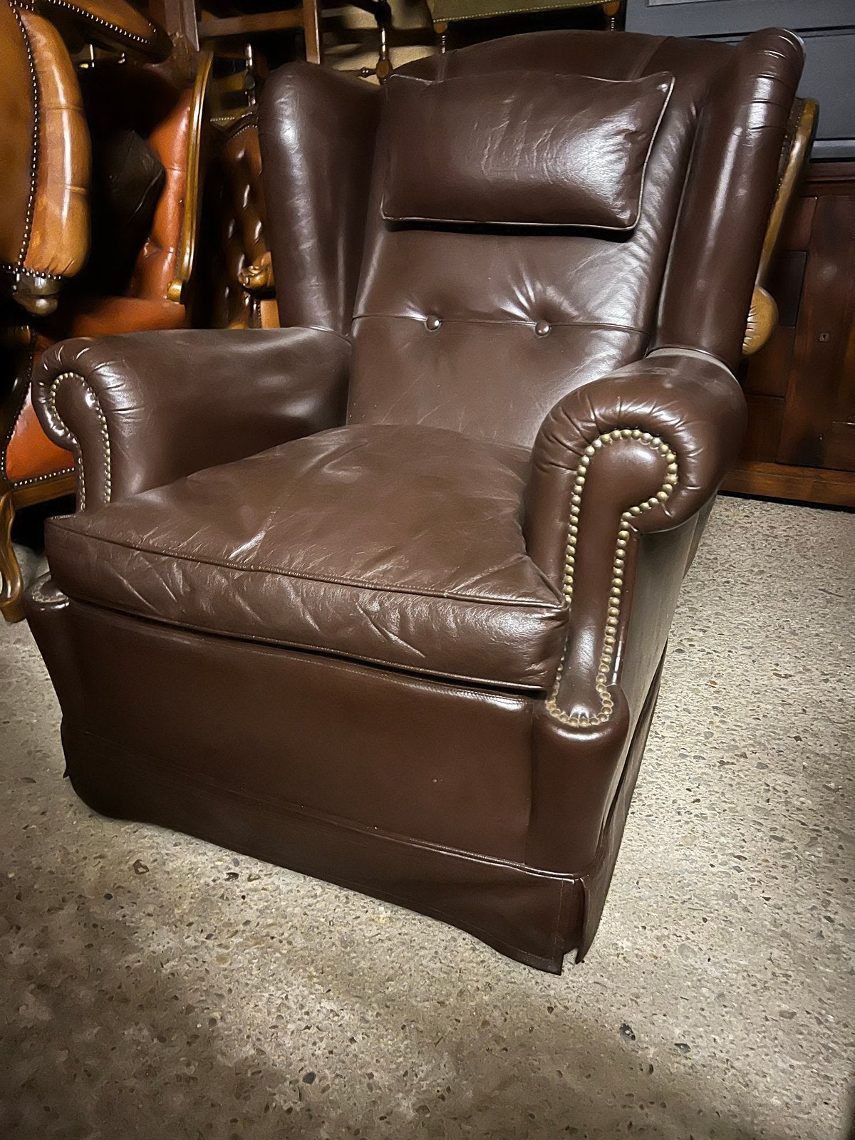 Magazijn Leegverkoop: Leren Fauteuil - Bruin, Ophalen, Gebruikt, Leer, 75 tot 100 cm
