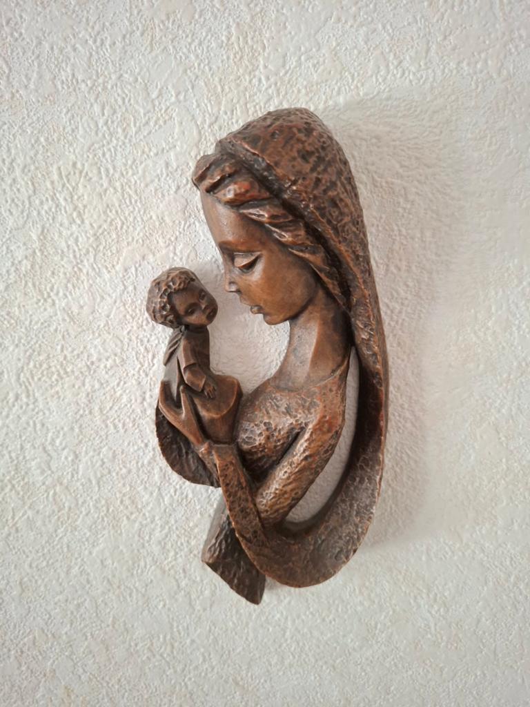 Maria met kind, wandbeeldjes 2 x, Ophalen of Verzenden