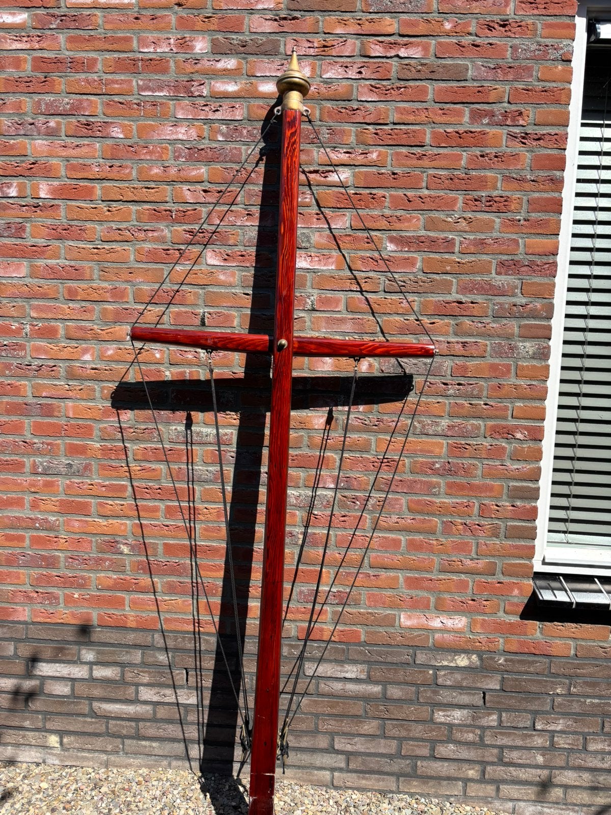 Nieuwstaat grenen siermast, Tuin en Terras, Windwijzers en Windmolens, Zo goed als nieuw, Ophalen of Verzenden