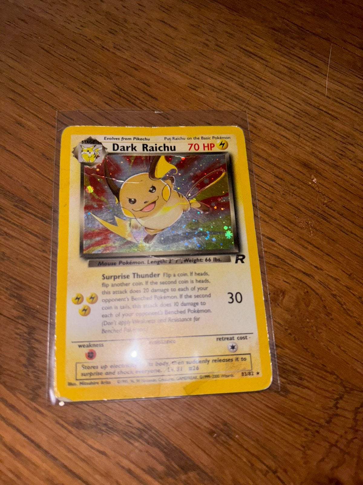 Dark raichu 83/82 Lp holo, Ophalen of Verzenden, Zo goed als nieuw