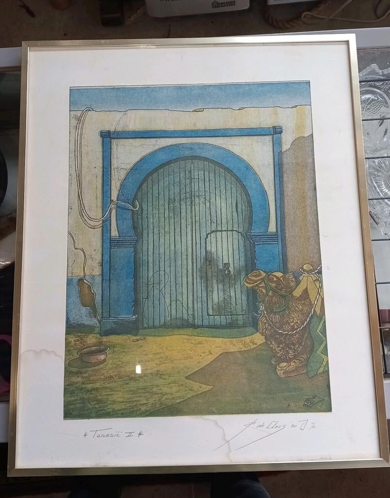 Rob Clous Tunesië II Lithografie, Antiek en Kunst, Ophalen of Verzenden