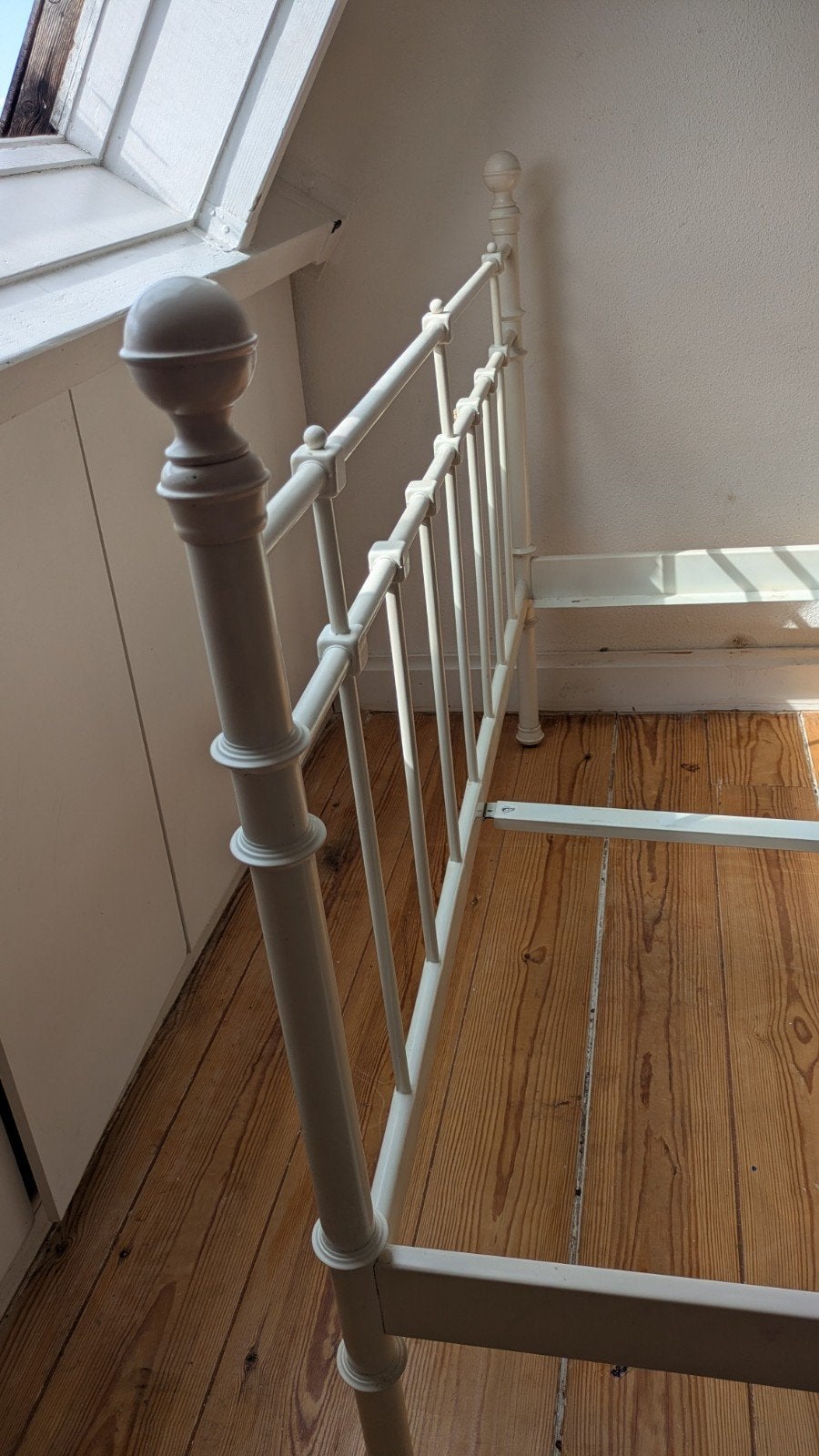 Metalen bedframe - Wit - Tweepersoons, Ophalen, Gebruikt, Wit, Tweepersoons