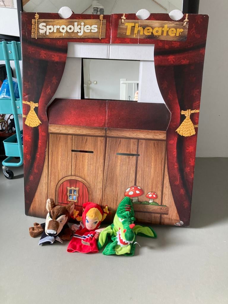 Efteling sprookjes theater met 3 handpoppen, Ophalen, Zo goed als nieuw