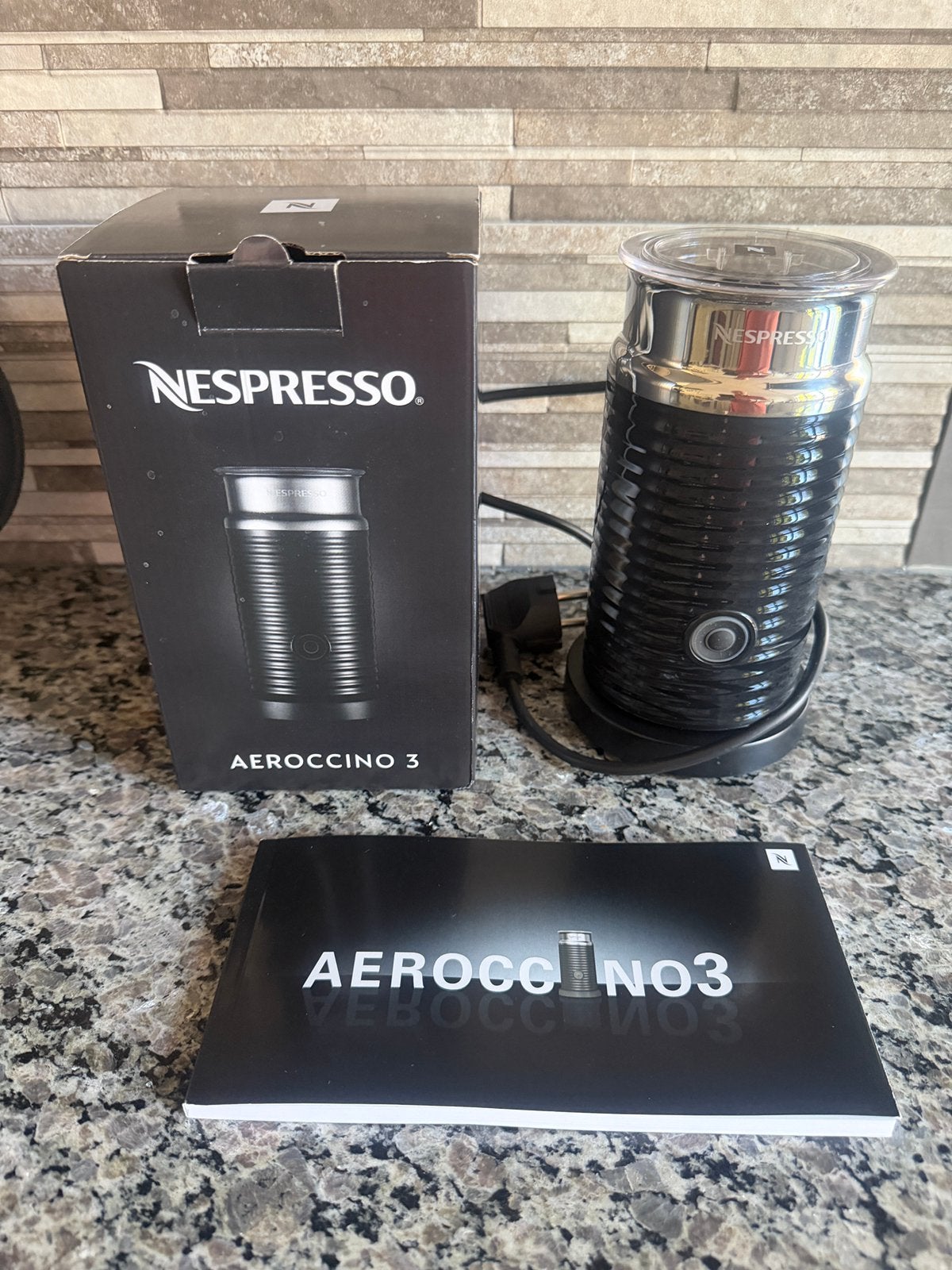 Nespresso Aerocinno 3 melkopschuimer zwart  zgan, Witgoed en Apparatuur, Ophalen, Zo goed als nieuw