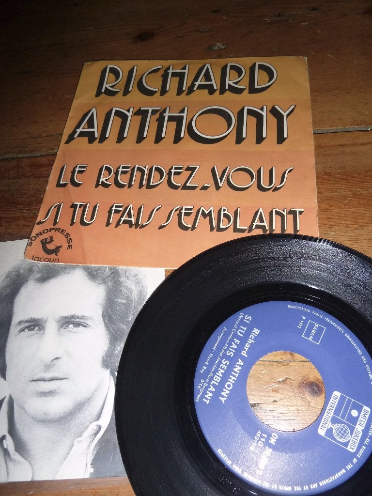 RICHARD ANTHONY le rendez vous 1972, Ophalen of Verzenden, Gebruikt, Pop