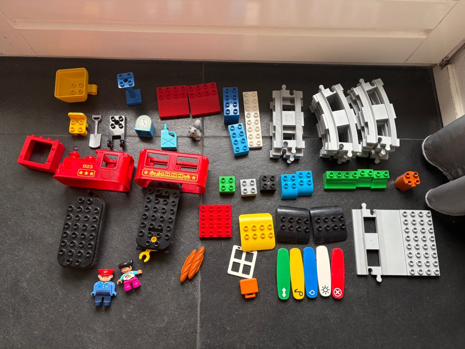 LEGO DUPLO Stoomtrein, Goederentrein, Brug 10874 10875 10872, Kinderen en Baby's, Speelgoed | Duplo en Lego, Gebruikt, Compleet