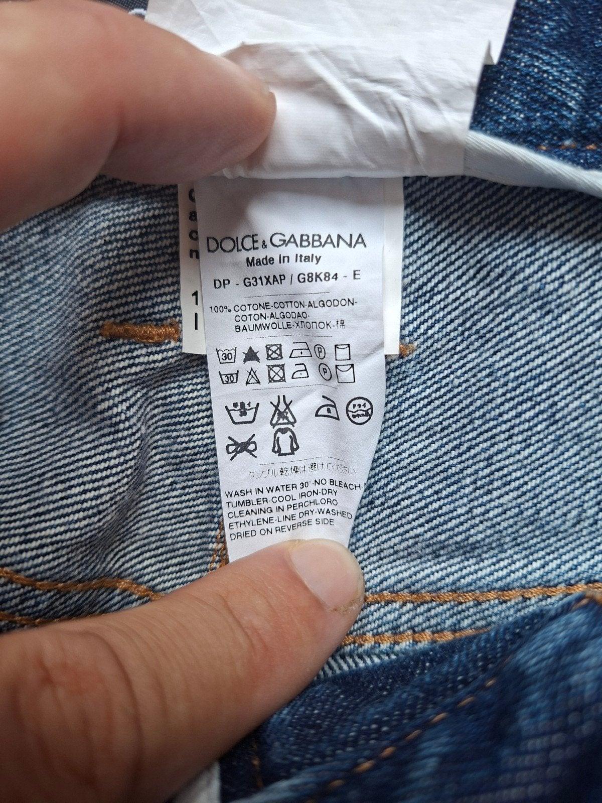 DOLCE & GABANNA cropped jeans maat 54, W36 - W38 (confectie 52/54), Dolce & Gabbana, Blauw, Nieuw