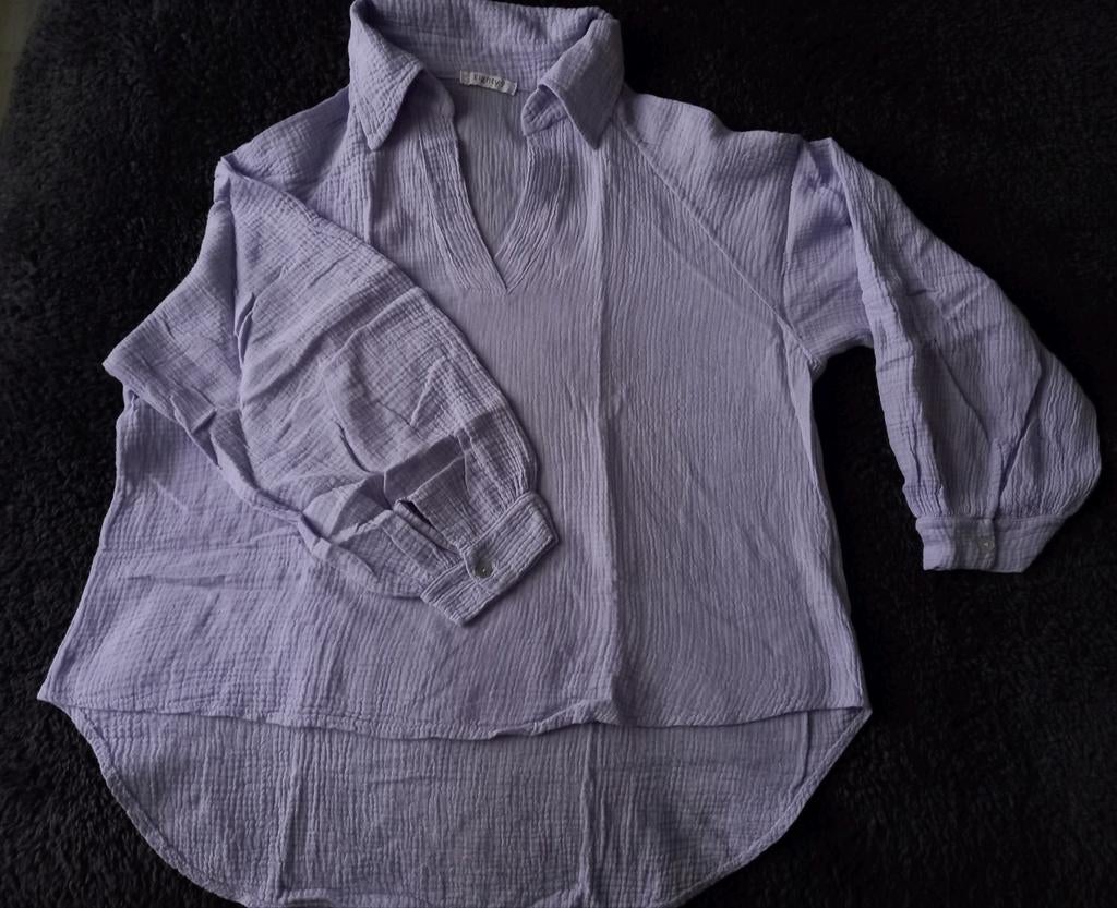 Eighty9 mousseline blouse (M/L), Kleding | Dames, Blouses en Tunieken, Zo goed als nieuw, Maat 38/40 (M), Paars, Ophalen of Verzenden
