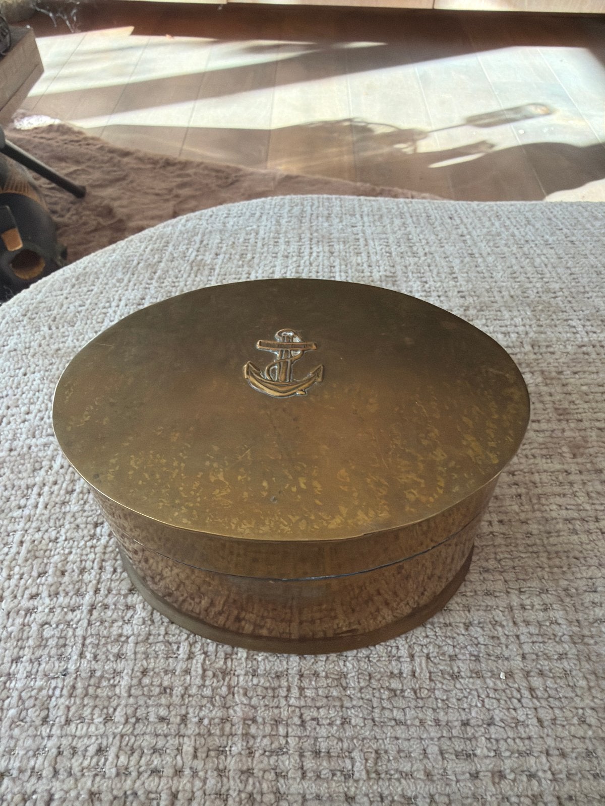 Vintage Messing Doos met Anker Decoratie, Ophalen of Verzenden