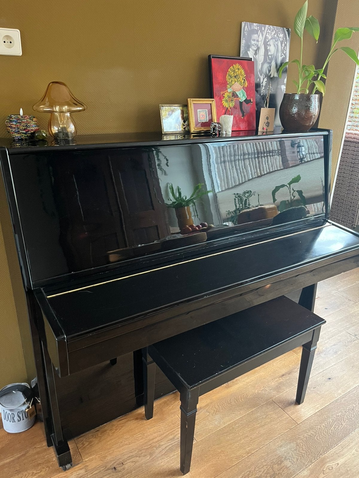 Mooie piano in goede staat, Ophalen, Gebruikt, Zwart, Piano