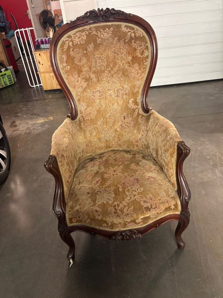 Antieke Louis Philippe fauteuil | Mahonie | Ca. 1850-1880, Antiek en Kunst, Antiek | Meubels | Stoelen en Banken, Ophalen of Verzenden