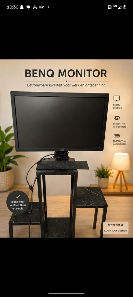 BenQ GL2450-B Full HD Monitor - Ideaal voor Thuis/Kantoor, Computers en Software, Monitoren, HDMI, Full HD, Zo goed als nieuw