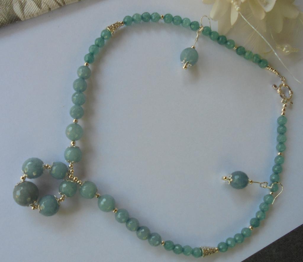 handwerk ketting+oorbellen 925 zilver van, Nieuw, Met edelsteen, Zilver, Verzenden