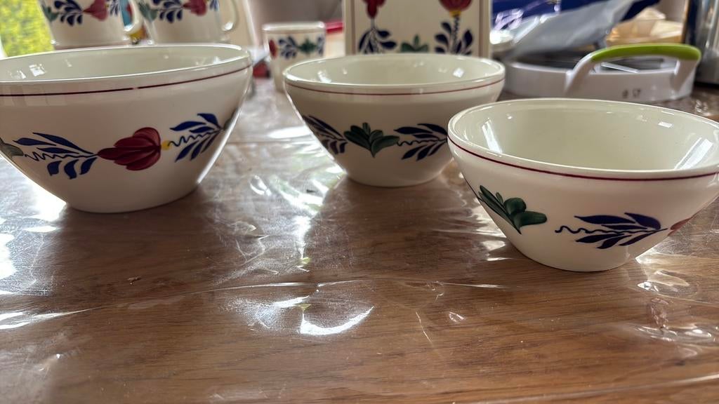 Boerenbont kleine schalen set, Huis en Inrichting, Keuken | Servies, Ophalen, Aardewerk, Boerenbont, Schaal of Schalen