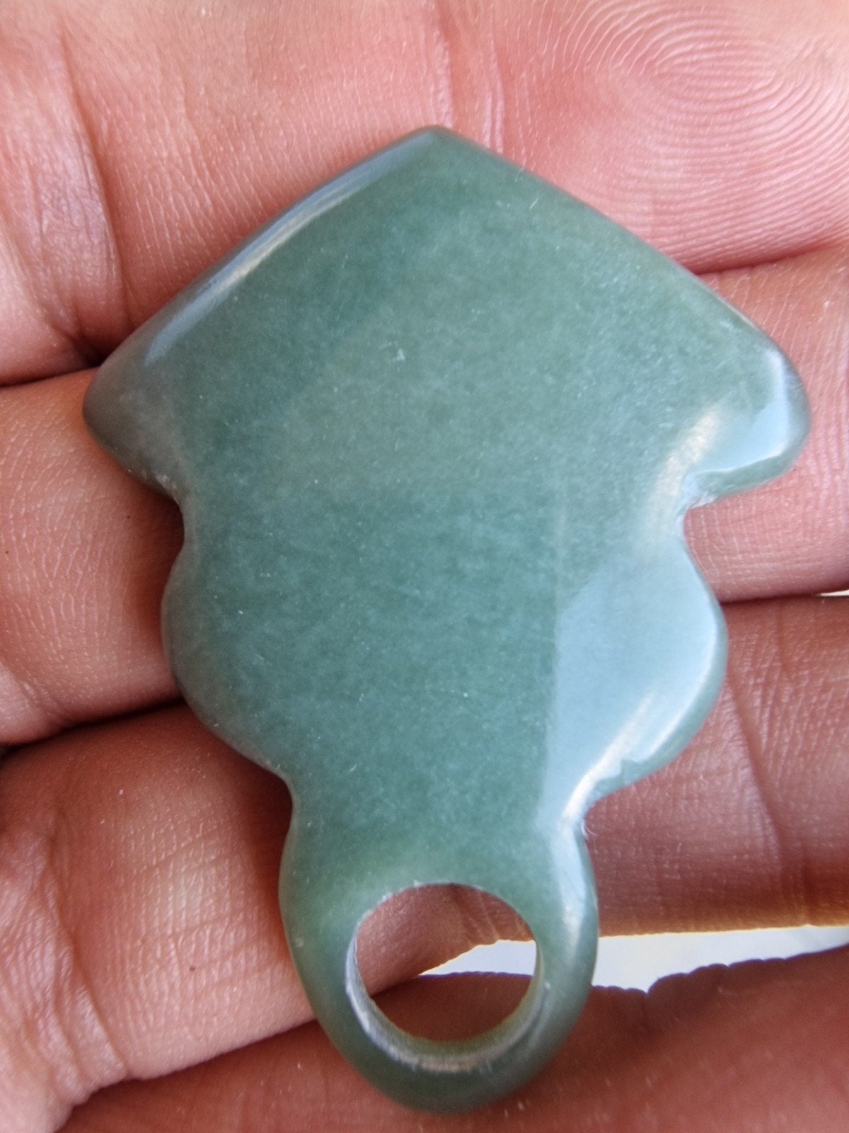 Mooie Jade Hanger N474 - 10 gram, 45x34x6mm, Csj, Nieuw, Ophalen of Verzenden, Steen of Mineraal