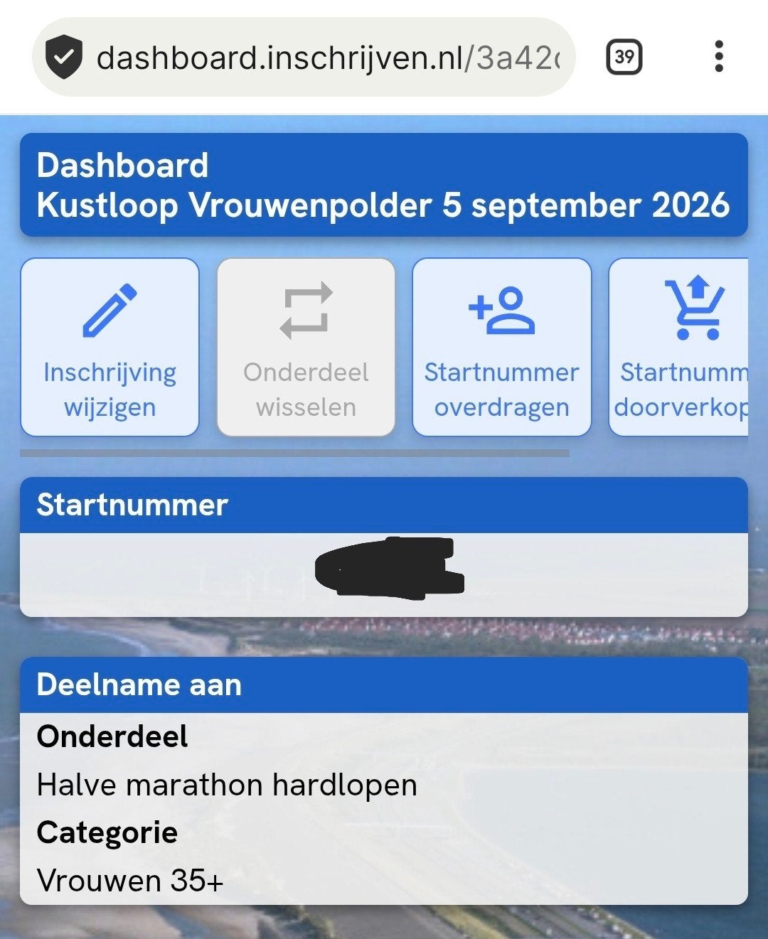 Kustloop halve marathon vrouwen 35+, Eén persoon, September