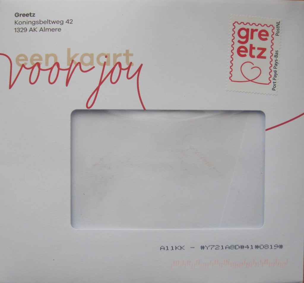 port betaald envelop Greetz - vierkant, Ophalen of Verzenden, Envelop