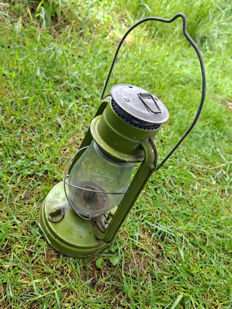 Stormlamp/olielamp Vintage, Ophalen of Verzenden, Gebruikt, Staal, Staande lamp