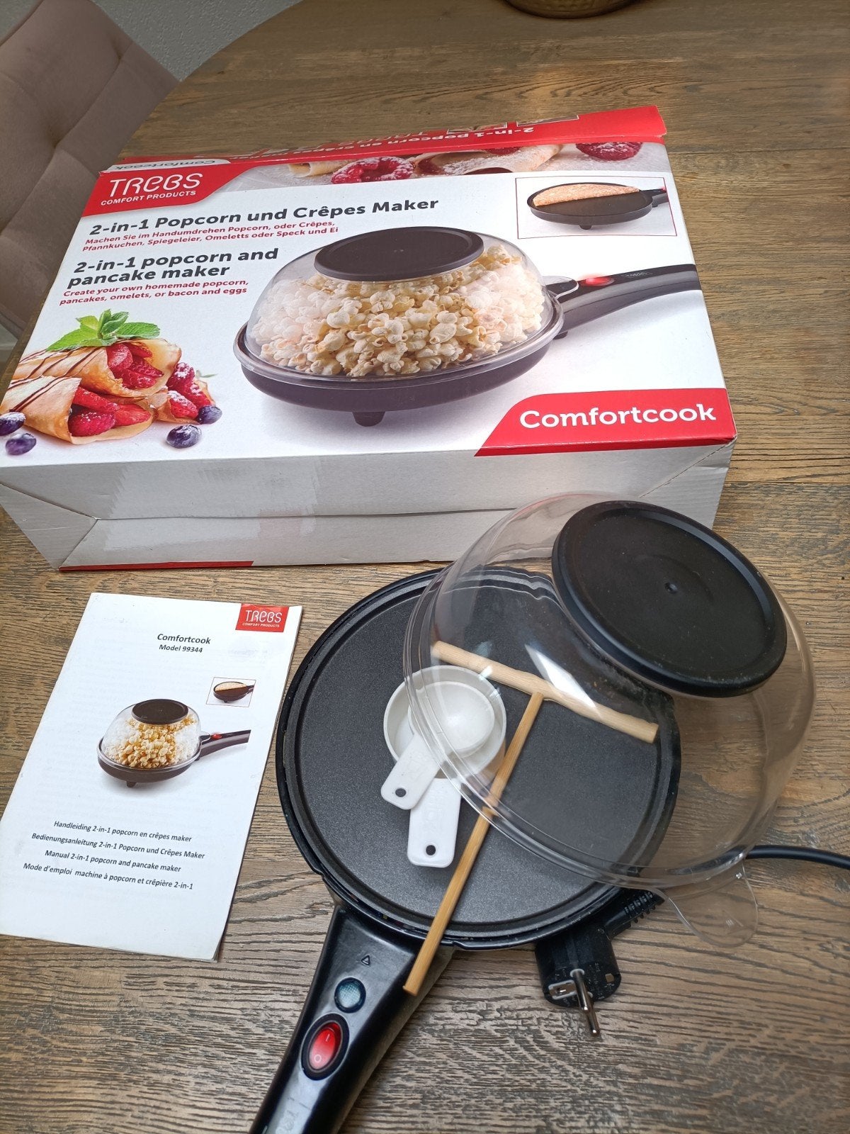 Trebs Comfortcook 2-in-1 Popcorn- en Pannenkoekenmaker, Ophalen of Verzenden