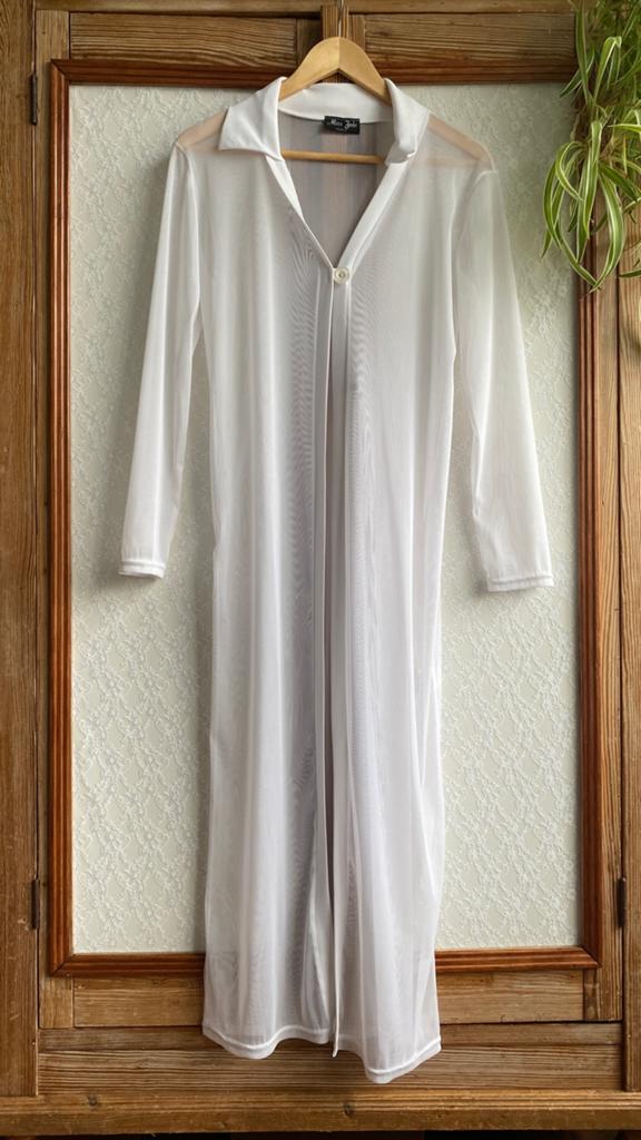 Lang doorzichtig wit vest, Ophalen of Verzenden, Nieuw, Maat 36 (S), Wit