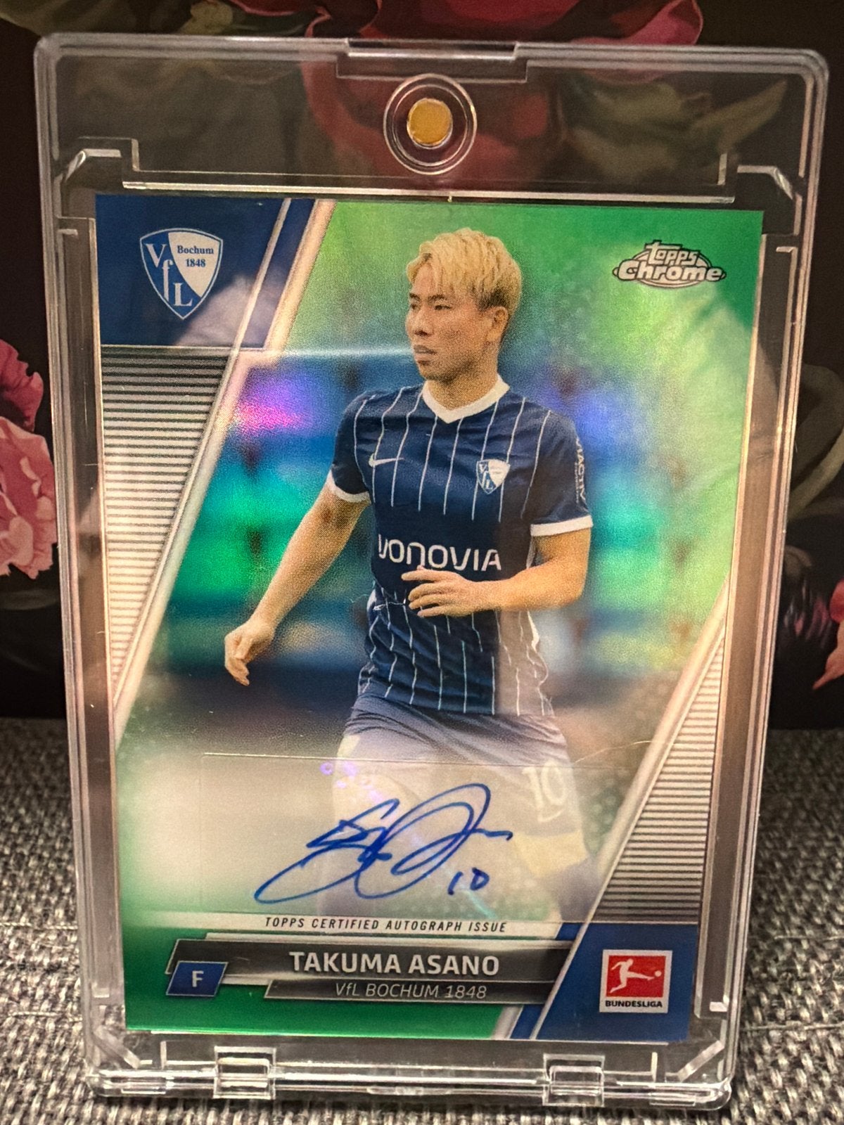 Takuma Asano Topps Chrome Bundesliga Autograph Kaart, Verzamelen, Ophalen of Verzenden, Zo goed als nieuw, Buitenlandse clubs