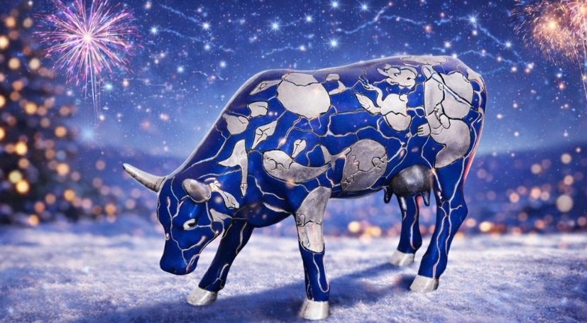 Nieuw Cow Parade koe Horoscowp large gratis verzending., Ophalen of Verzenden, Beeld, Gesigneerd