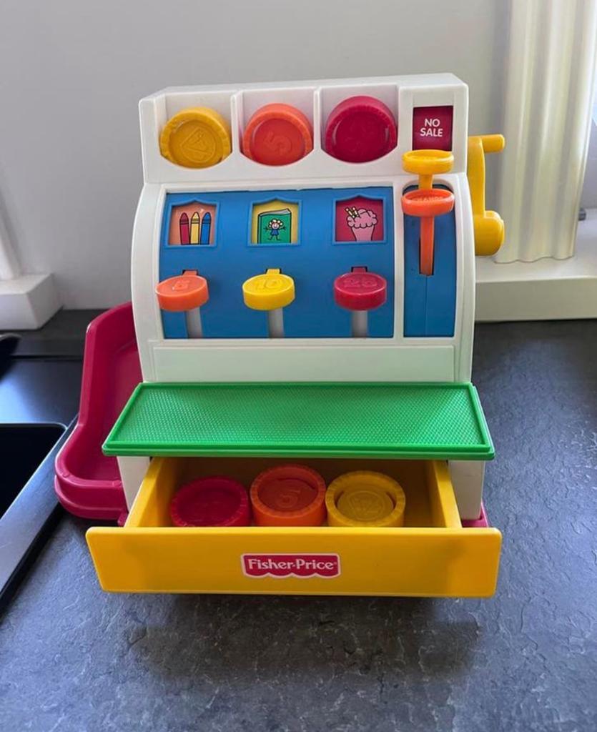 Fisher-Price Kassa Speelgoed met Geluid en Munten, Ophalen, Gebruikt, Speelset, Met geluid