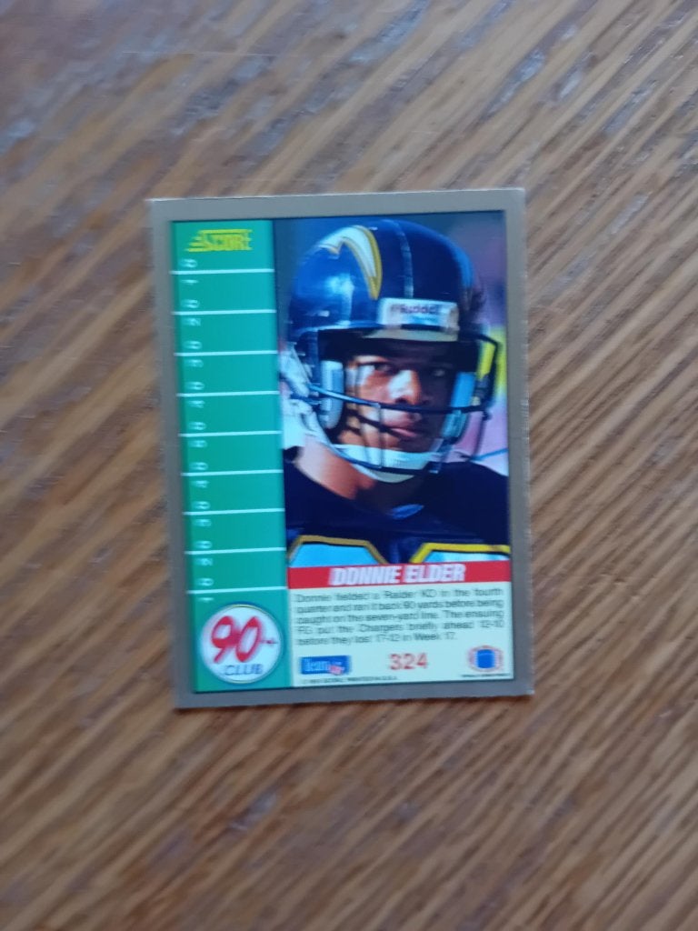 American Football trading card 324 Score Donnie Elder 1991, Ophalen of Verzenden, Zo goed als nieuw, Buitenlandse clubs, Poster, Plaatje of Sticker