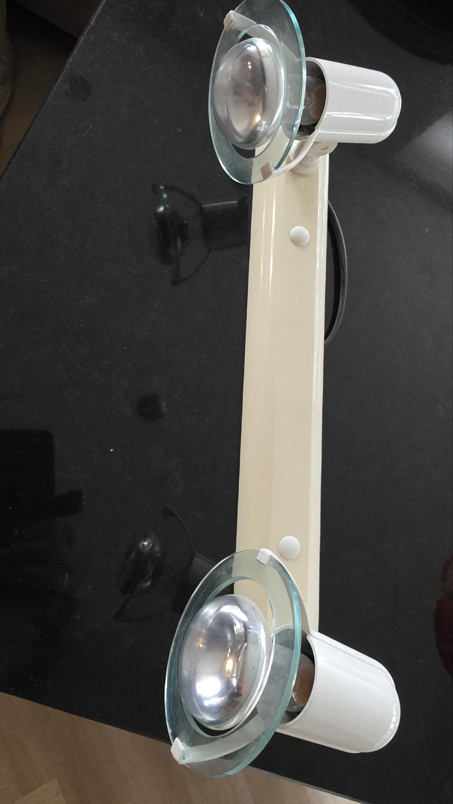 Plafondlamp met 2x E14 fitting, Gebruikt, E14 (klein), Ophalen of Verzenden, Wit
