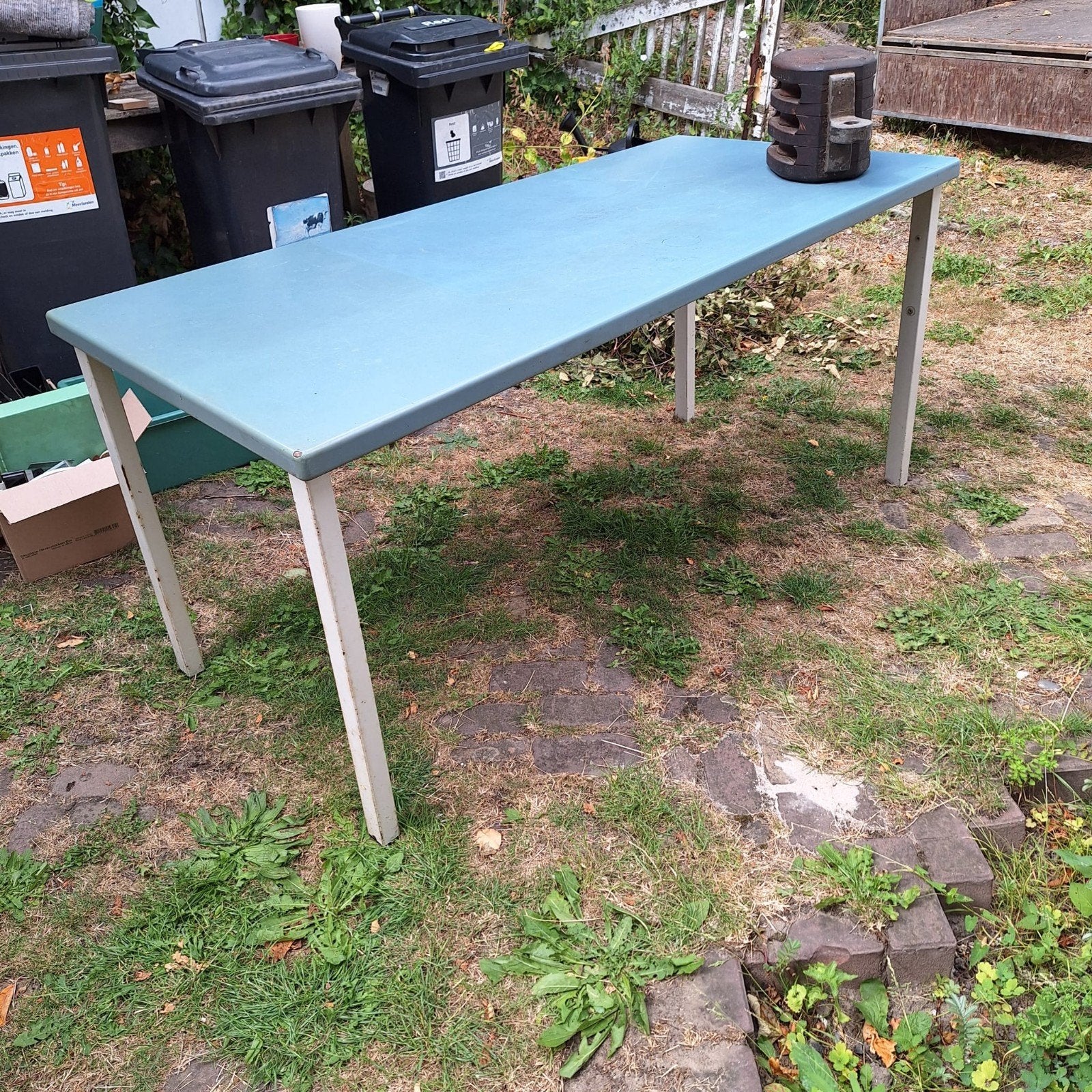 metalen werktafel, Ophalen, Gebruikt