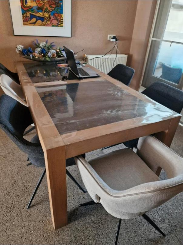 EETTAFEL  OP TE HALEN, Huis en Inrichting, Tafels | Eettafels, Ophalen, Gebruikt, Overige materialen, 200 cm of meer
