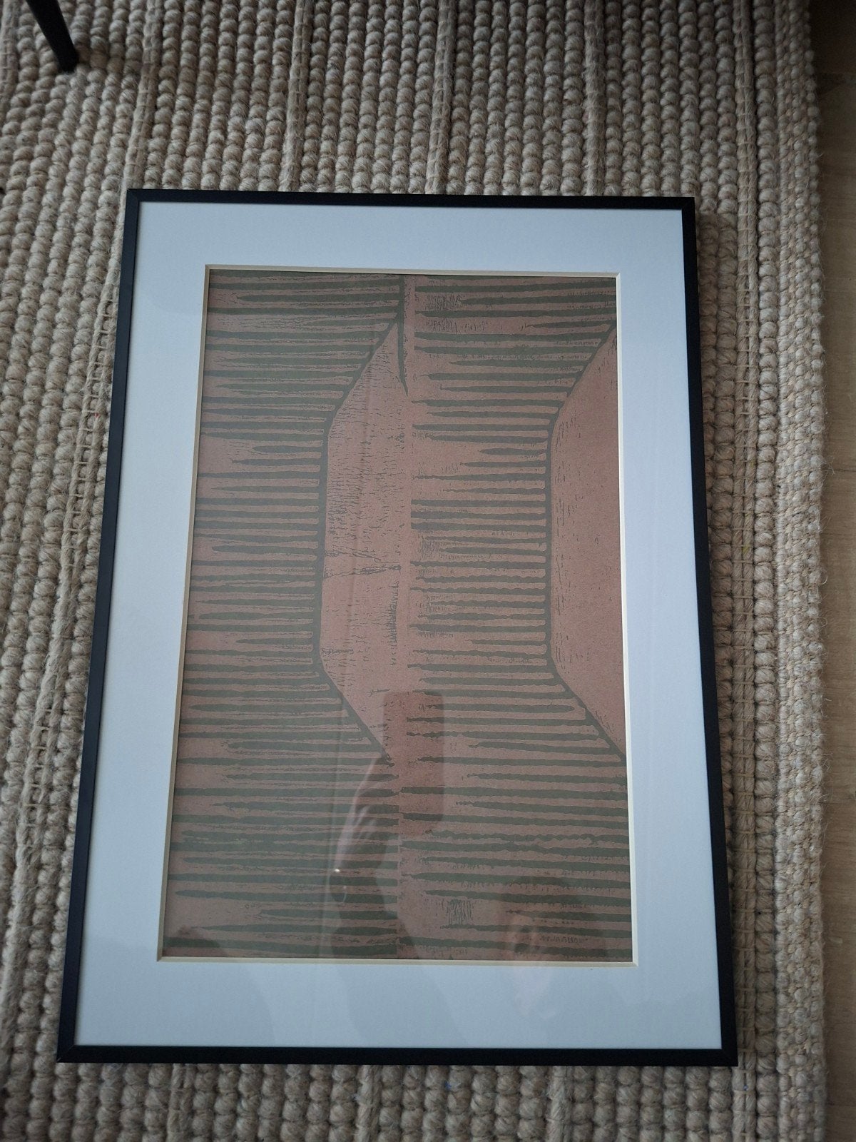 Abstracte print in lijst - Bruin/Groen merk Bloomingville, Ophalen, 50 – 75, Minder dan 50 cm, Nieuw