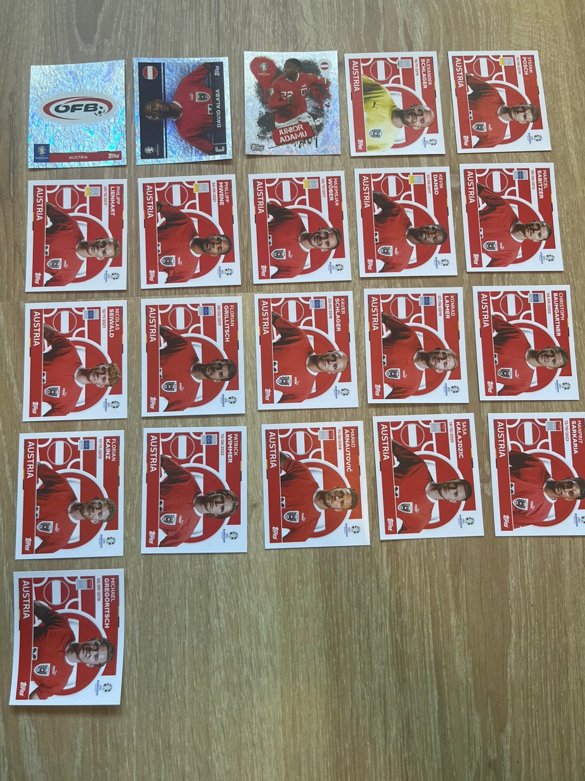 Ek 2024 oostenrijk volledig team, Ophalen of Verzenden, Plaatje