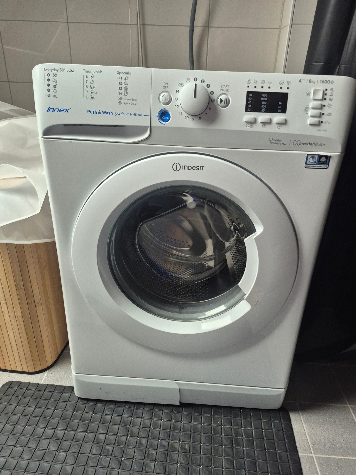 Indesit Wasmachine 8 kg, 1600 toeren, A+++, Witgoed en Apparatuur, Wasmachines, Ophalen, Gebruikt, 8 tot 10 kg, 1600 toeren of meer