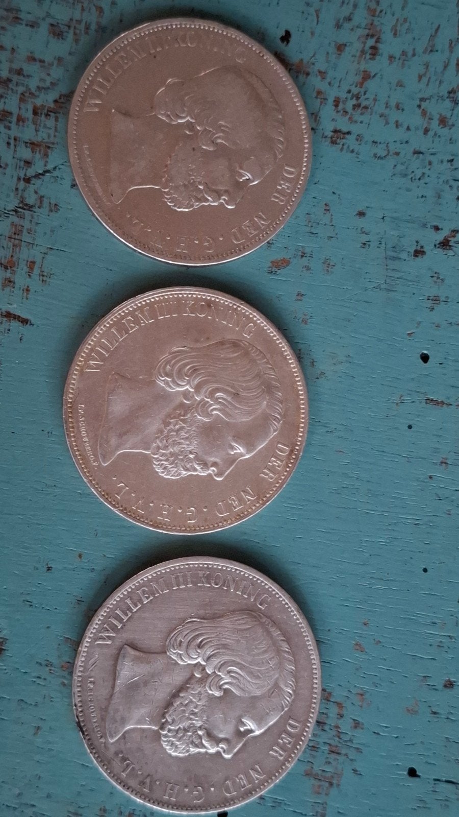 3x zilveren Rijksdaalder 1874 Willem 3e. In mooie staat., Ophalen, Koning Willem III, 2½ gulden, Zilver