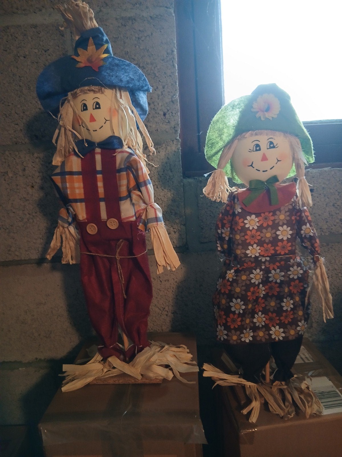 Leuke stro poppen voor herfstdecoratie - set van 2, Ophalen of Verzenden, Gebruikt, Overige typen