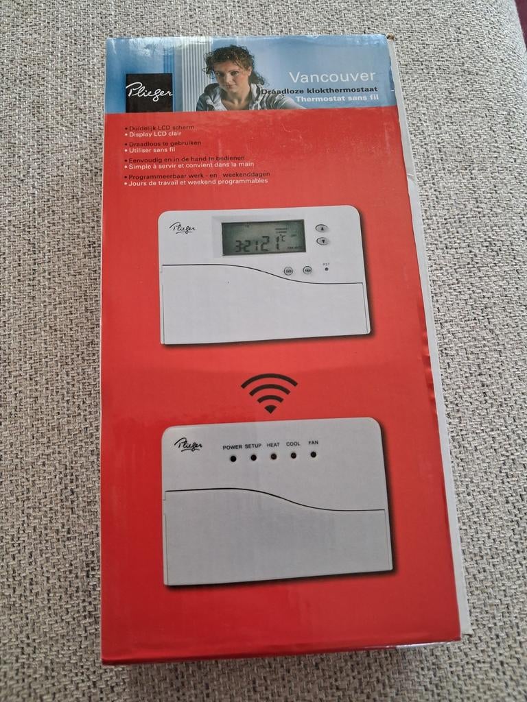 Plieger Vancouver draadloze klokthermostaat, Doe-het-zelf en Verbouw, Thermostaten, Ophalen of Verzenden, Nieuw